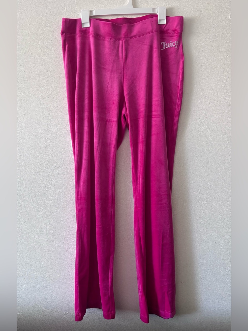 Women’s Juicy Couture Y2K Hot Pink Mean Girls Velour Flared Track Pants SZ Large
